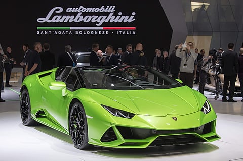 Image of Lamborghini Huracan EVO Spyder used for representational purpose. (Photo | AP)