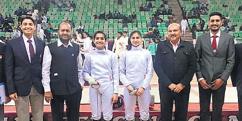Senior epee individual gold & silver winners, Taniksha Khatri (3L), Sheetal Dalal