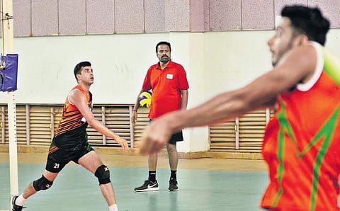 Image of Indian volleyball team during a practice session used for representational purpose. (File Photo | Shriram BN, EPS)
