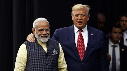 President Donald Trump with Prime Minister Narendra Modi.