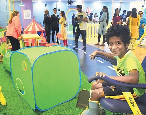 A young patient at the newly-inaugurated Pragati Pandarinath B