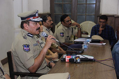 Hyderabad Police Commissioner Anjani Kumar addressing the press. (File photo| Sathya Keerthi, EPS)