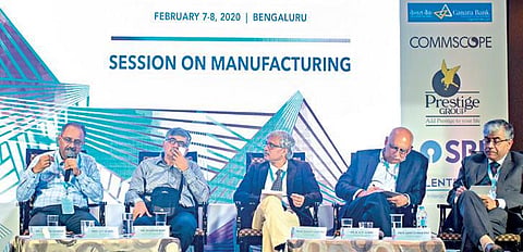 Prof P V M Rao from IIT Delhi addresses a panel discussion at IIT Industry Conclave 2020 in Bengaluru on Saturday | Saptarshi Mukherjee
