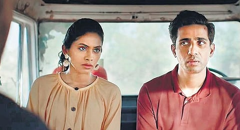 Gulshan Devaiah with Anjali Patil in a still from Afsos