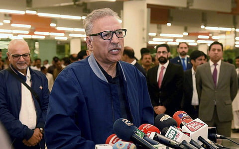 Pakistan President Arif Alvi (File photo| AP)