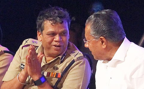 Kerala CM Pinarayi Vijayan with state police chief Loknath Behera. (File Photo | EPS)