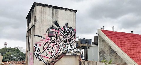A still from the video featuring graffiti in Bengaluru