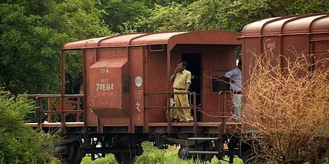 EPS file image of a goods train used for representational purpose only