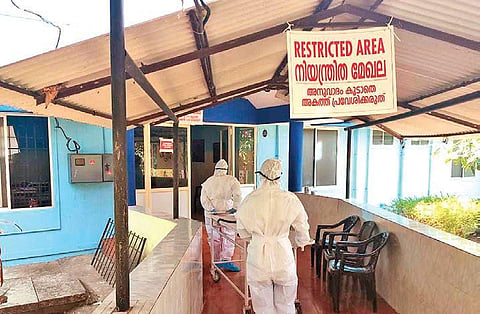 Doctors pushing a stretcher into the an isolation ward in Kerala. (File Photo | EPS)