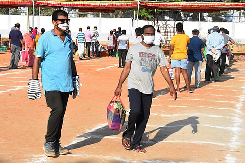 People wear mask as a preventive measure against coronavirus. (Photo| EPS/ Madhav K)