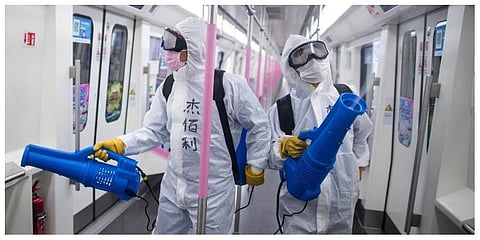 A new study examining air samples from hospital wards with COVID-19 patients has found the virus can travel up to 13 feet. (File Photo | AP)