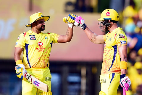 Suresh Raina and Faf du Plessis batting together for CSK (File Photo | PTI)