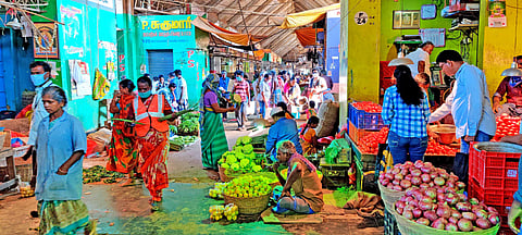 An inside view of Koyambedu vegetable market. (File | EPS)