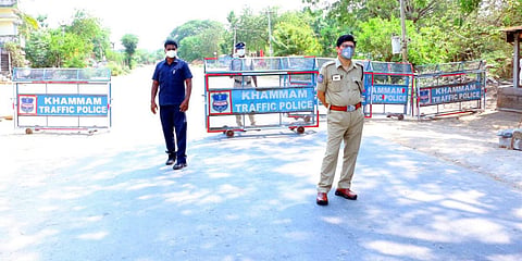 Police seal inter-district borders in Khammam. (Photo| EPS)