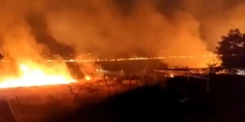 The fire broke out at 9:30 pm. (Photo | Twitter)