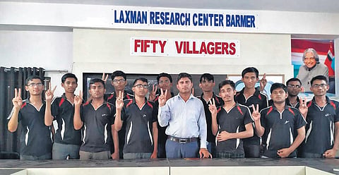 Dr Bharat Saran with students of '50 Villagers' programme. (Photo| EPS)