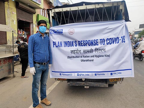 Plan India has been involved in delivering ration and hygiene kits as well. (Photo| Twitter)