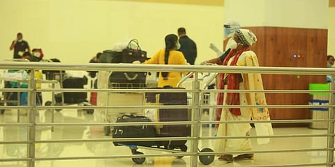 During the flight, everyone was wearing masks and gloves. (Photo | EPS)