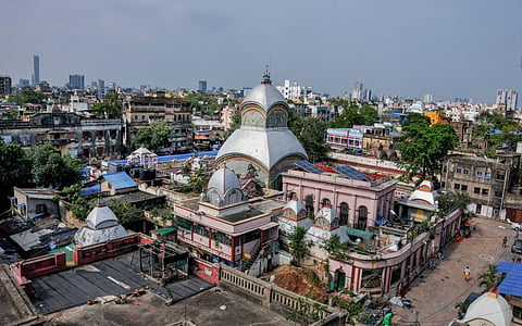 A view of Kalighat Kali temple which is yet to be re-open after the authorities permitted to open all religious places from June 01 following ease in restrictions during the fourth phase of COVID-19 nationwide lockdown in Kolkata Sunday May 31 2020. (Phot