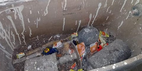 A makeshift waste bin lies in unhygenic conditions in Hyderabad's Nature Cure Hospital. (Photo| EPS)