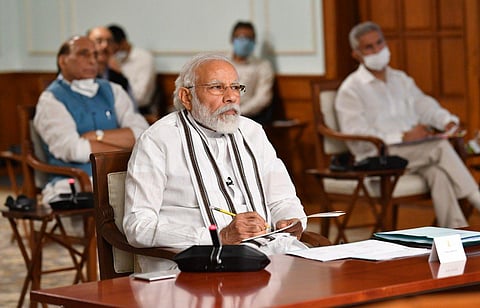 PM Narendra Modi holds All Party Meeting to discuss situation in India-China border areas. (Photo | Twitter/@PIB_India)