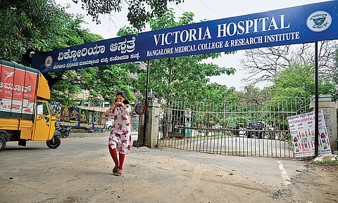 Victoria Hospital in Bengaluru where a PG doctor working at its Covid war room tested positive on Friday | VINOD KUMAR T