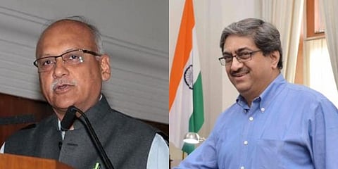 (Left) Lt General (retd) Narasimhan and (Right) former Indian ambassador to China and Pakistan Gautam Bambawale