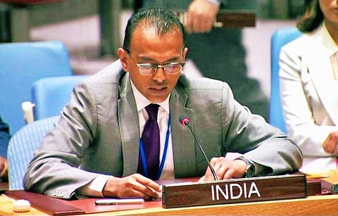 India's Deputy Permanent Representative to the UN Ambassador K Nagaraj Naidu (Photo | Twitter)