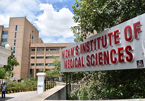 Nizam Institute of Medical Sciences (NIMS) where seven doctors working in cardiology department tested positive for COVID-19 in Hyderabad on Wednesday.