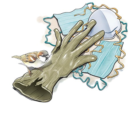 Breathless: Disposable masks, gloves pose another health hazard