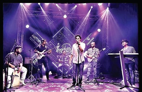 Gokul Harshan and his band ‘Thekkan Chronicles’ performing ‘Onnayidum Lokam’