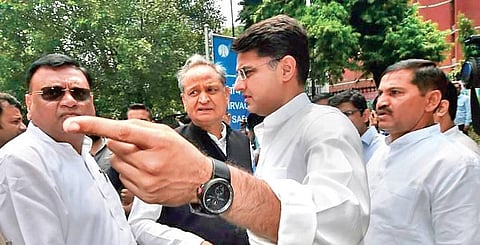 Rajasthan Deputy CM Sachin Pilot with CM Ashok Gehlot. (File Photo)