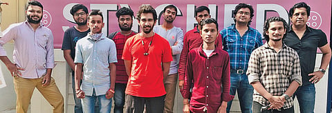 The Styched team that is behind the new product line, Styched Life; (below) T-shirts from Styched Life designed by Salim Suleiman