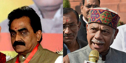 BJP MP Rakesh Singh (L) and Former Union Minister Shiv Pratap Shukla (Photos | PTI)