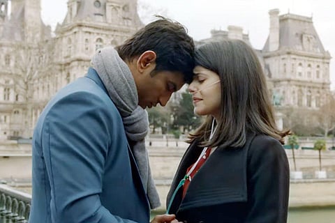 A still from 'Dil Bechara' featuring Sushant Singh Rajput and Sanjana Sanghi. (Photo | YouTube Screengrab)