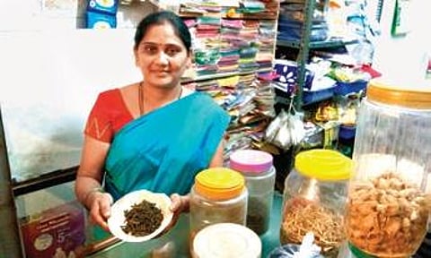 A shopkeeper with a spices