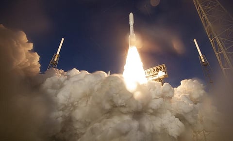This NASA photo shows a United Launch Alliance Atlas V rocket with NASA’s Mars 2020 Perseverance rover onboard. (Photo | AFP)