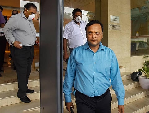 Joint Secretary in Health and Family Welfare Ministry, Lav Agarwal, seen before attending a COVID-19 meeting. (Photo | PTI)