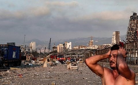 Two huge explosion rocked the Lebanese capital Beirut, wounding dozens of people, shaking buildings and sending huge plumes of smoke billowing into the sky. (Photo | AFP)