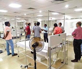A 50-bed Covid Care Centre being set up by TCS near Infocity in Bhubaneswar