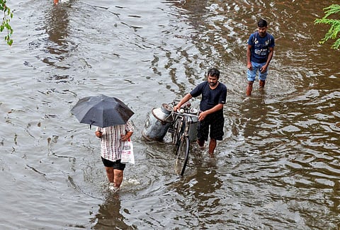 Some vehicles broke down in the water, affecting the traffic movement. (File photo| PTI)