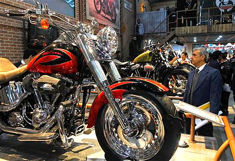 Harley Davidson motorcycles at the expo. (File | AP)