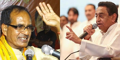 Madhya Pradesh CM Shivraj Singh Chouhan and Congress leader Kamal Nath. (File Photos)