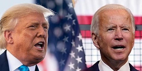 The debate will offer a massive platform for Donald Trump and Joe Biden to outline their starkly different visions for a country facing multiple crises. (Photo | AP)