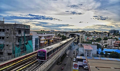After five month, metro rail services resume in Bengaluru. (Photo | Shriram B N, EPS)