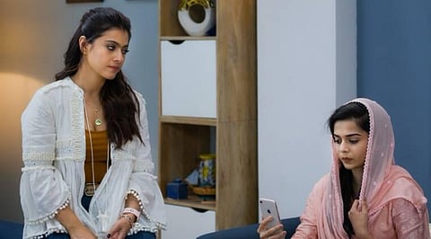 Kajol with Mithila Palkar in a still from 'Tribhanga' (Photo | YouTube Screengrab)