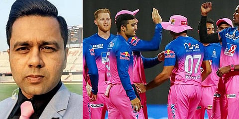 Former India batsman Aakash Chopra (L) and Rajasthan Royals. (File photo| PTI)