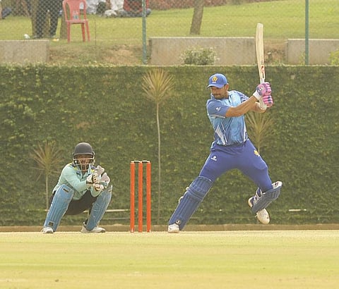 33-year-old Aniruddha Joshi playing for Karnataka. (Photo | Special Arrangement)