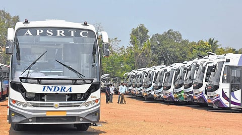 Image of APSRTC buses used for representational purposes only.