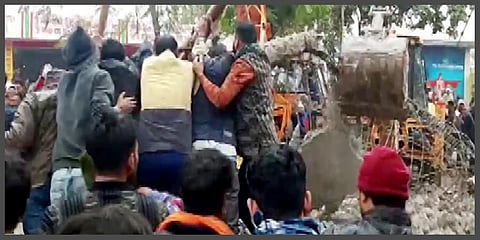 Rescue operation underway as a roof collapse and claimed many lives during heavy rain in Ghaziabad. (Photo | ANI)